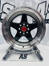 15” AS- 7703  4/100 4/108 black wheels